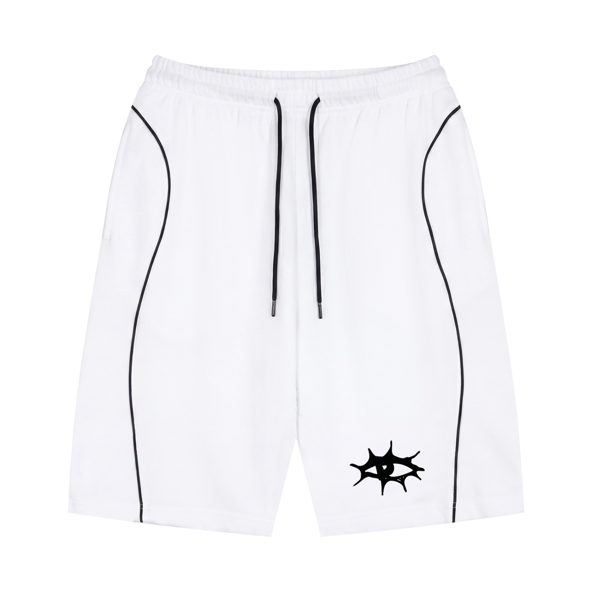 Unisex Piping Drawstring Shorts