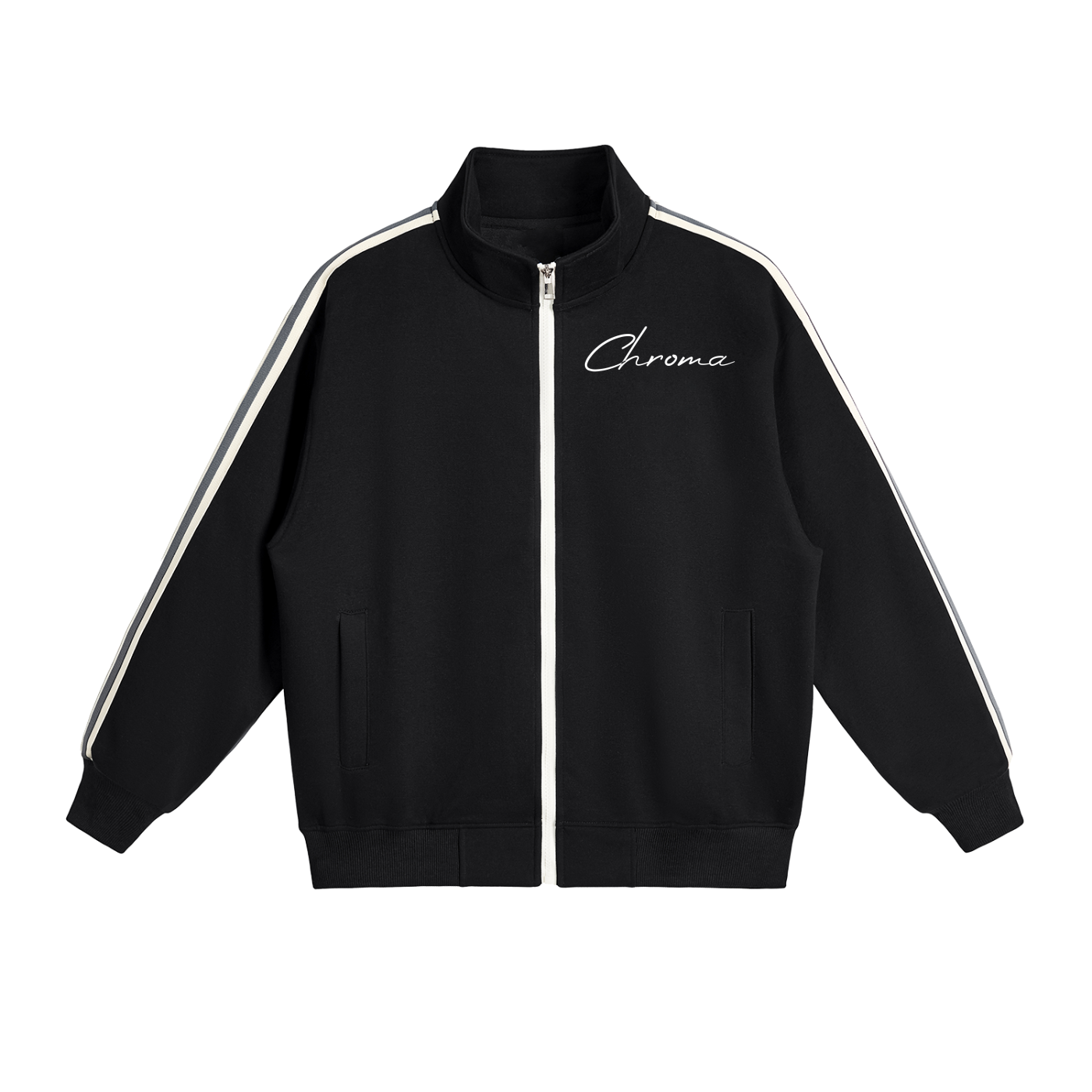 Contrast Side-Stripe Stand Collar  Jacket ODMPOD