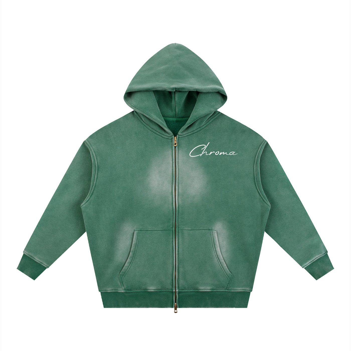 Sunfade Two-way Zipper Boxy Fleece Hoodie ODMPOD