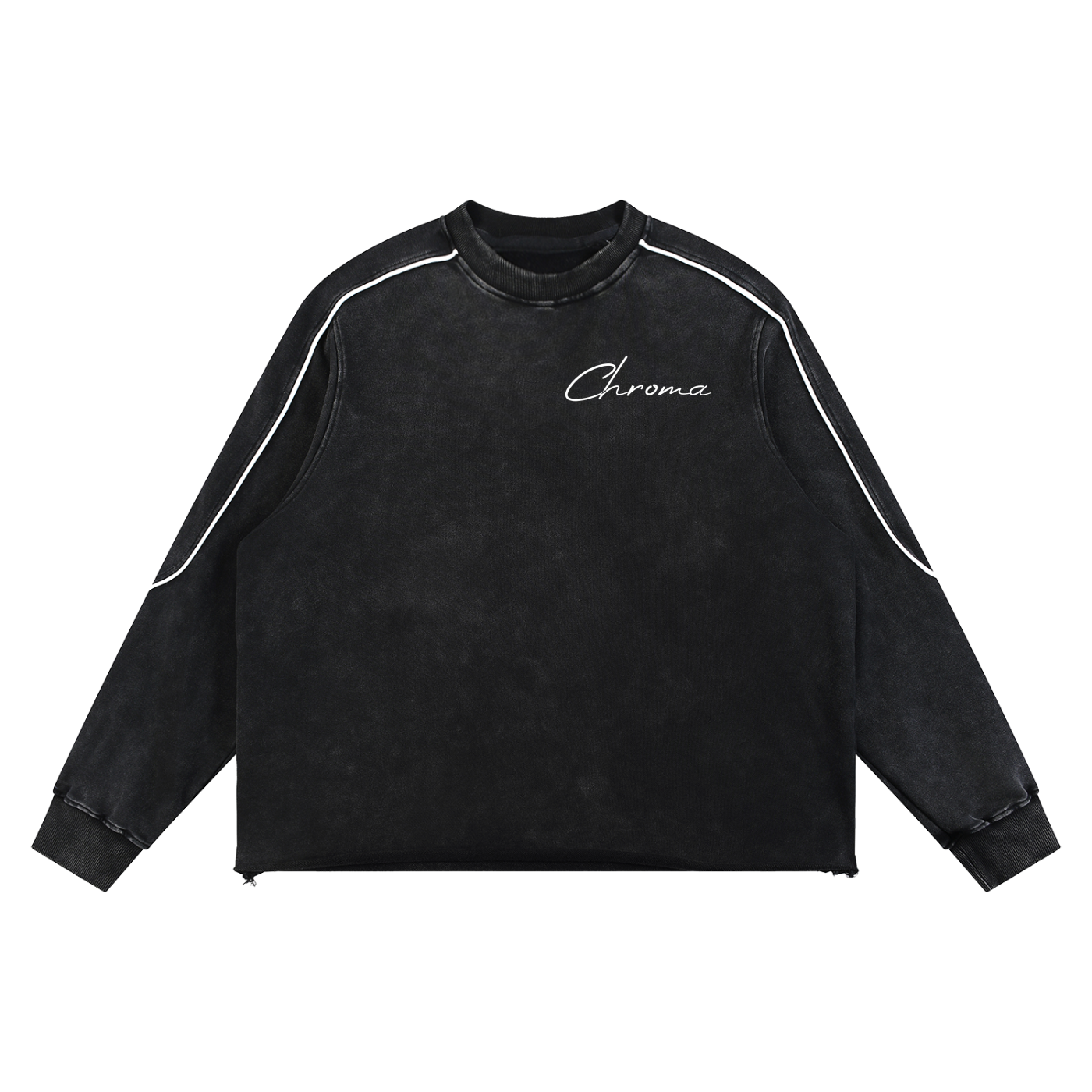 Mineral Wash Piping Raw Hem Sweatshirt ODMPOD