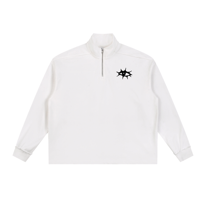 Half-Zip Rolled Edge Fleece Sweatshirt