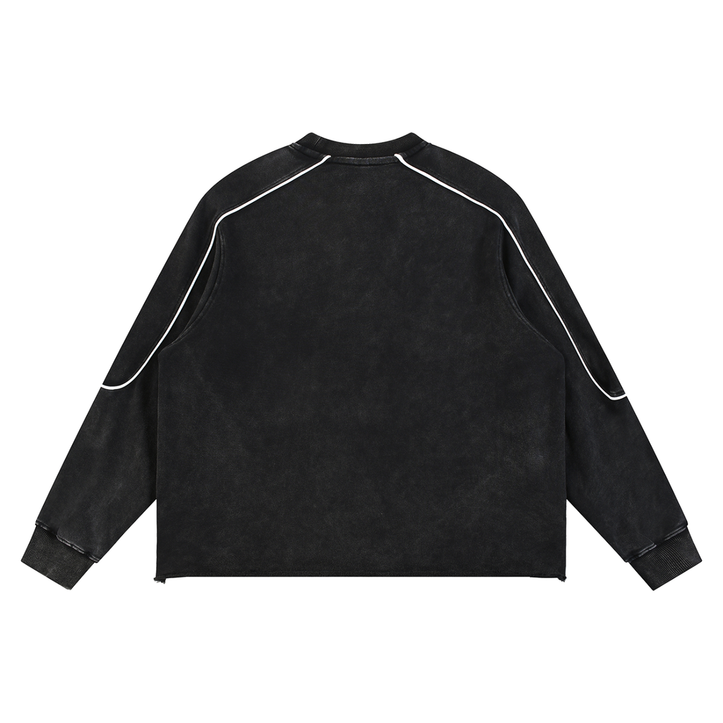 Mineral Wash Piping Raw Hem Sweatshirt ODMPOD