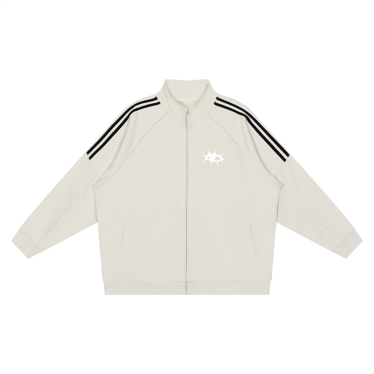 Reflection Striped Raglan Sleeve  Jacket