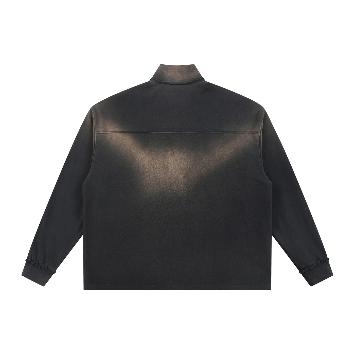 Sun Fade Raw Edge Quarter-Zip Sweatshirt ODMPOD