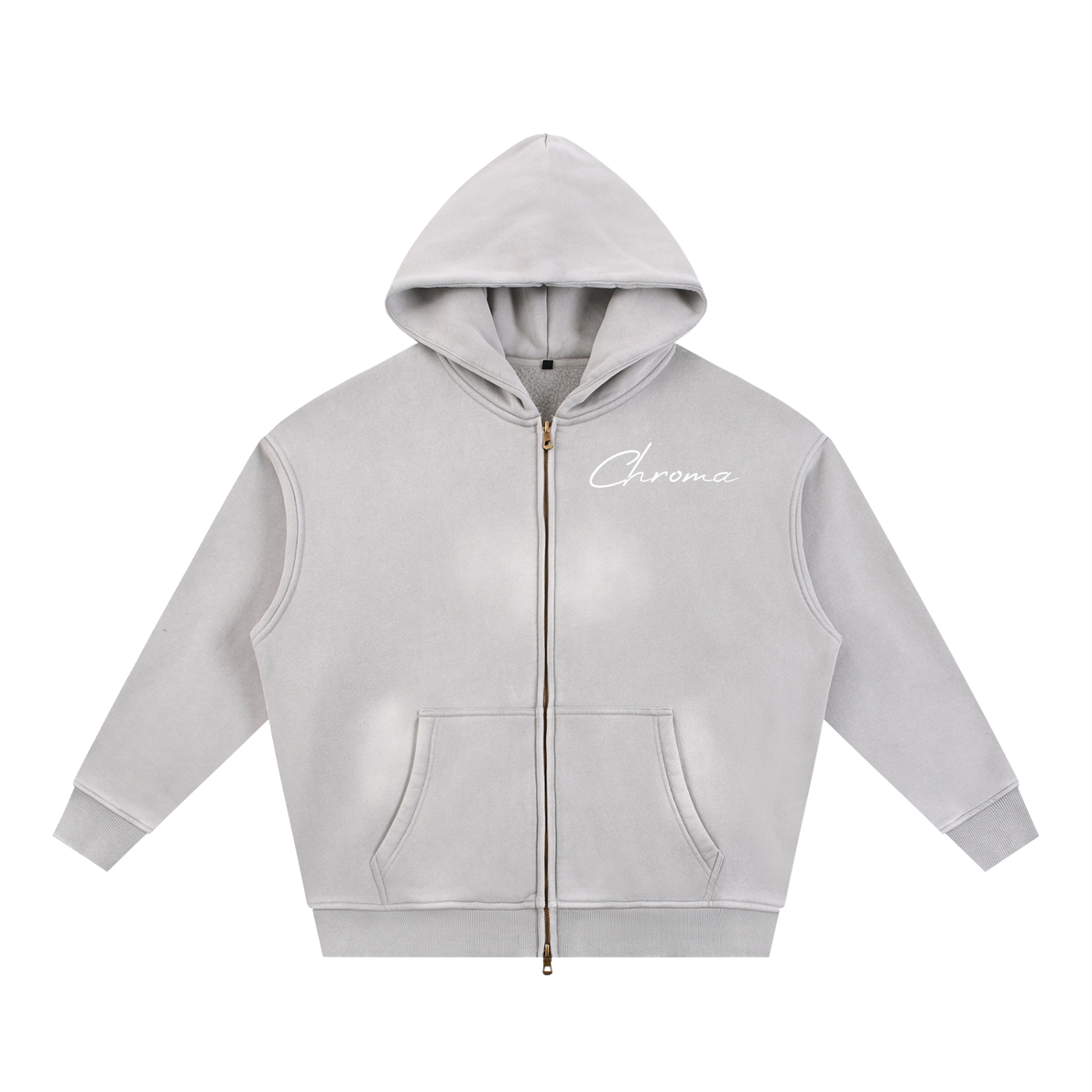 Sunfade Two-way Zipper Boxy Fleece Hoodie ODMPOD