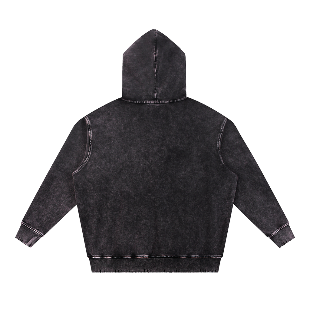 Snow Wash Hand-Frayed Heavyweight  Hoodie ODMPOD