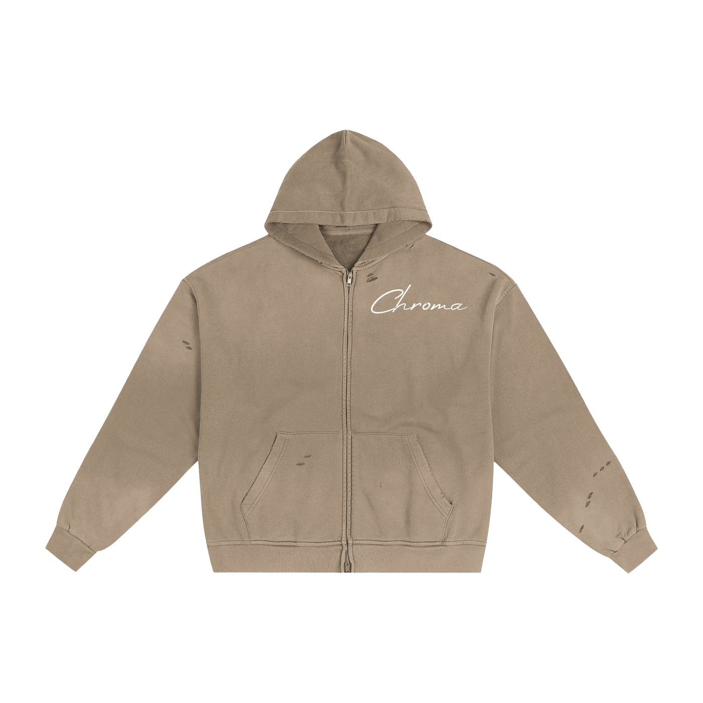 Hand-Frayed Sunfade Zip Hoodie ODMPOD