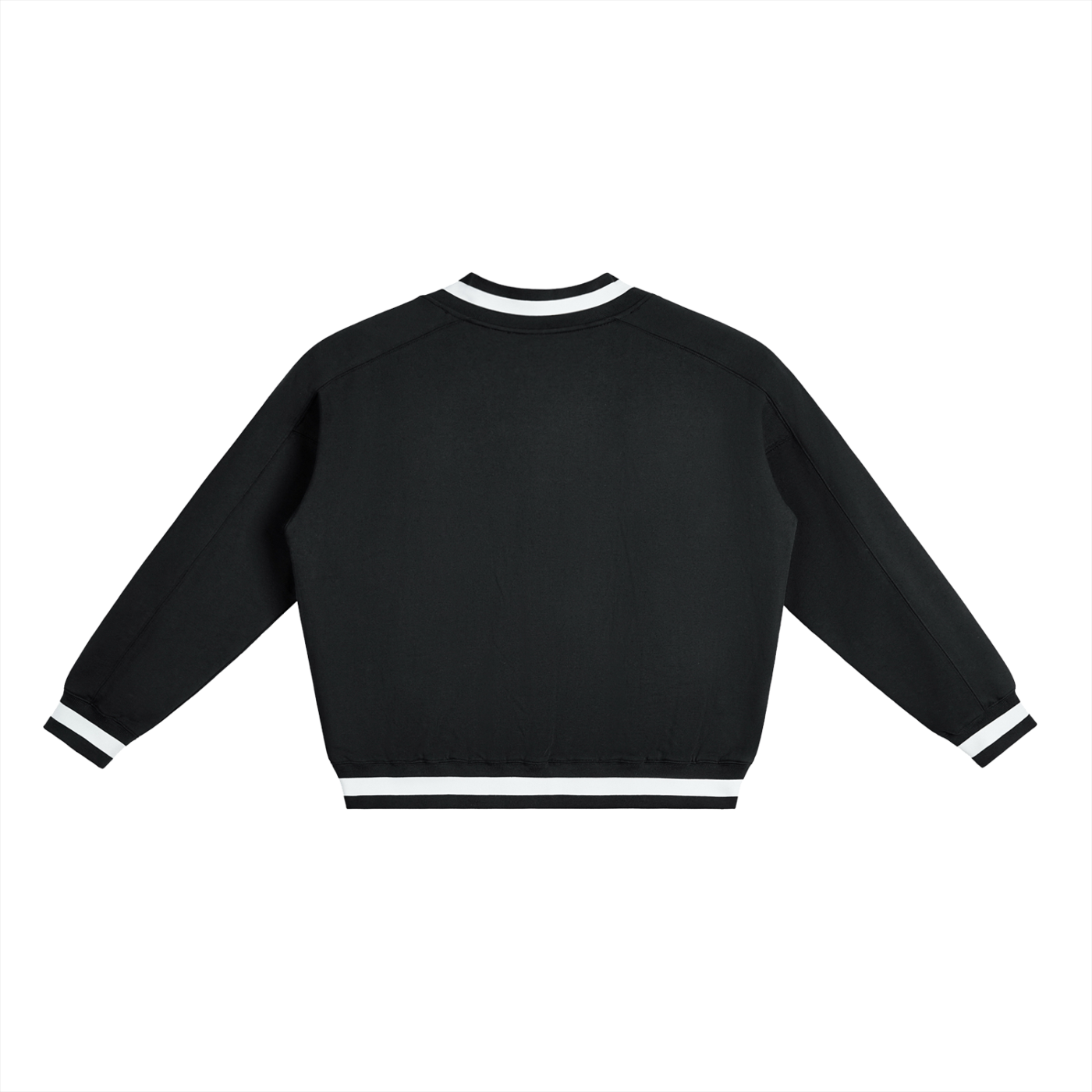 V-Neck Contrast Collar Boxy Sweatshirt ODMPOD