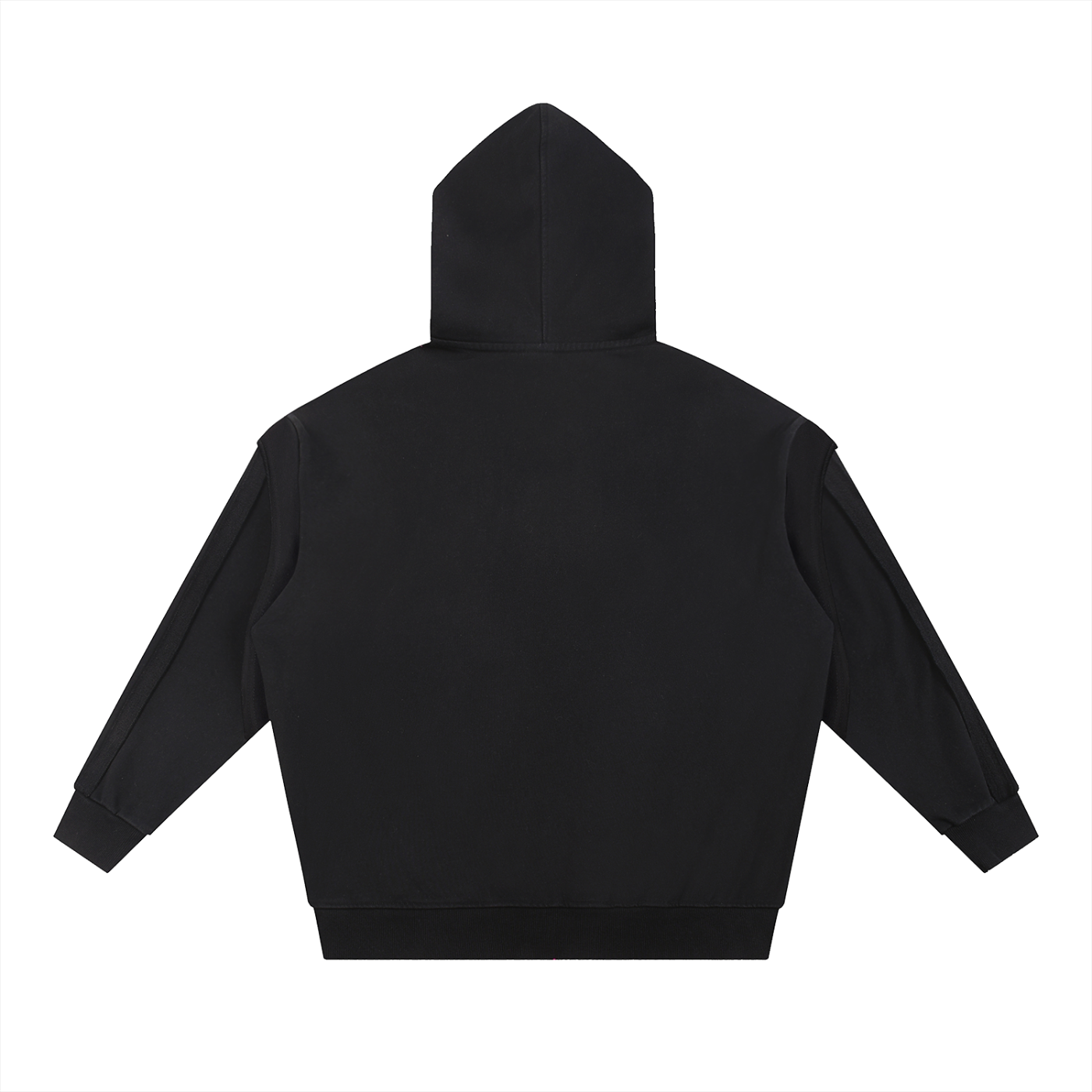 Contrast Tape Raw Edge Double Layered Hoodie ODMPOD