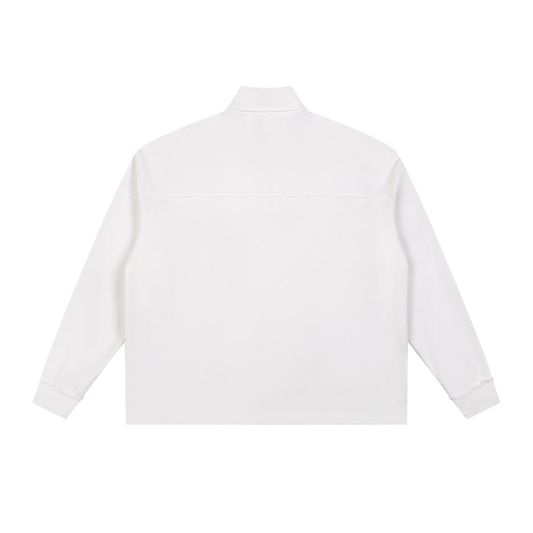 Half-Zip Rolled Edge Fleece Sweatshirt