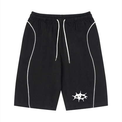 Unisex Piping Drawstring Shorts