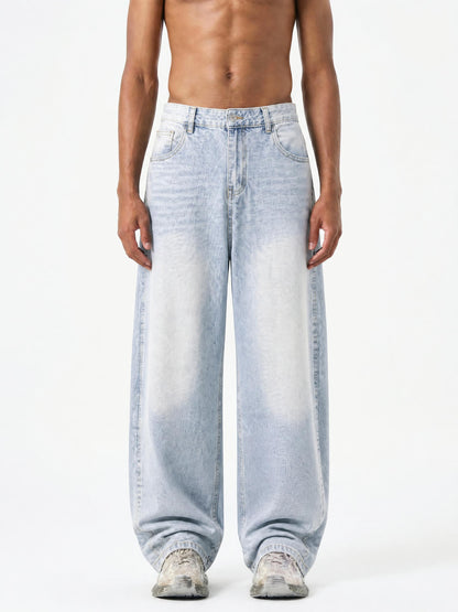 Men's Vintage Wash Sunfade Barrel Leg Jeans