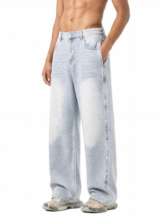Men's Vintage Wash Sunfade Barrel Leg Jeans