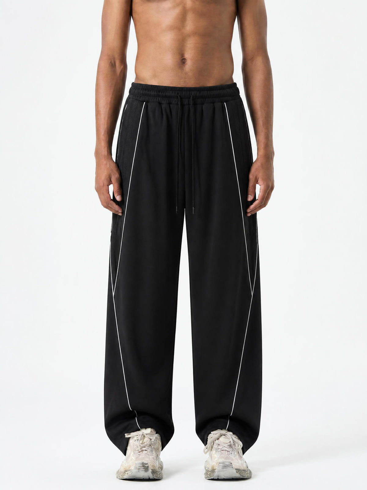 Reflection Striped Straight-Leg Sweatpants