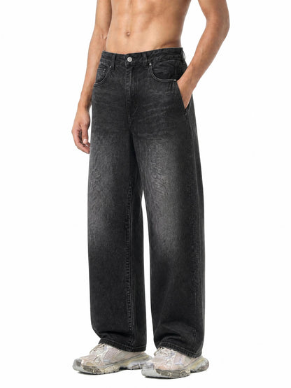 Men's Sunfade Vintage Wash Barrel Leg Jeans