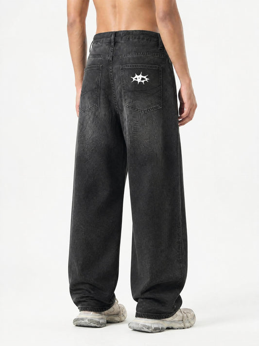 Men's Sunfade Vintage Wash Barrel Leg Jeans